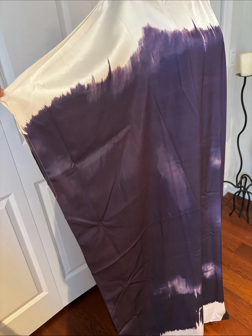 Purple and White Tie-Dye Maxi Dress